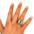Emerald Diamond Platinum Art-Deco Style Ring, Size 7.5 For Sale In Los Angeles - Image 6 of 6
