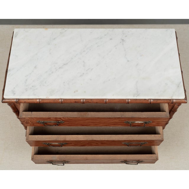 Brown French Faux Bamboo Jewelry Chest For Sale - Image 8 of 9