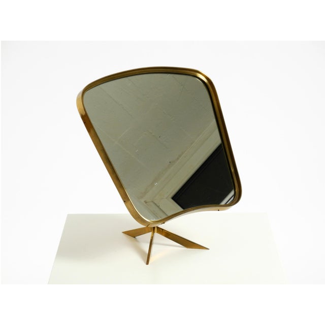 Large Vintage Adjustable Brass Table Mirror by Zier Form, 1950s For Sale - Image 11 of 18
