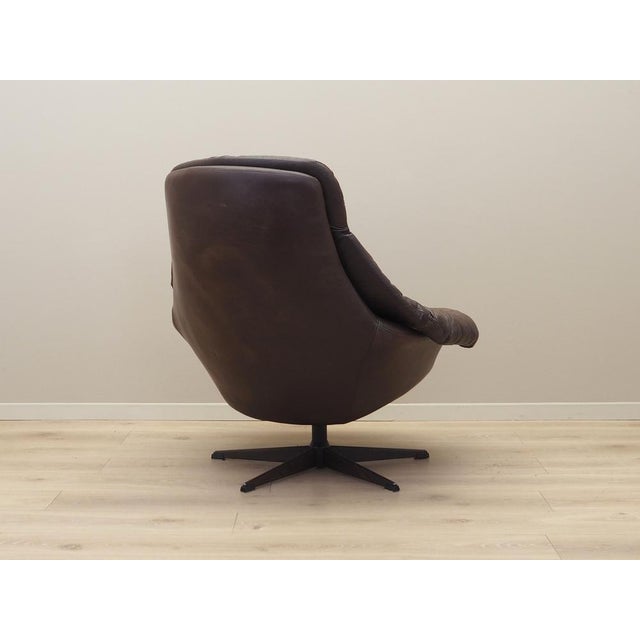 Animal Skin Danish Leather Swivel Armchair by H.W. Klein for Bramin, 1960s For Sale - Image 7 of 18
