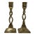 Pair of Antique English Brass Barley Twist Candlesticks For Sale