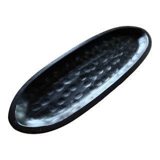 Black Carved Wood Catchall Tray For Sale