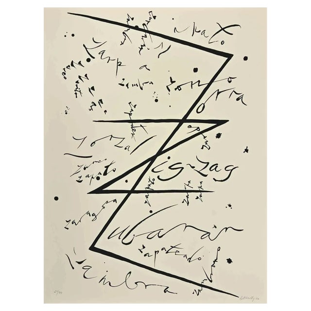 Rafael Alberti, Letter Z, Lithograph, 1972 For Sale