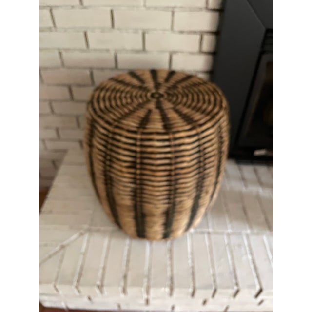 Black Weave Ottoman or Footstool From Pier 1 For Sale - Image 9 of 11