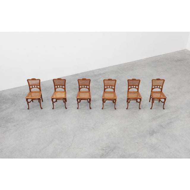 Art Nouveau Dining Chairs in the style of Victor Horta, Belgium, 1910s, Set of 6 For Sale - Image 15 of 18