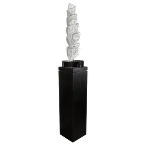 Mid-Century Modern Hand Carved Grisaille Granite Sculpture on Custom Swivel Base