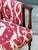 Raspberry Red Vintage Ikat Print Georgian Loveseat For Sale - Image 8 of 12