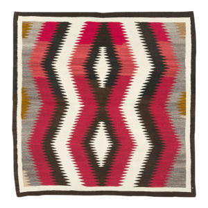 Galerie Shabab Collection Tribal Mid-20th Century Handmade American Flatweave Navajo Square Accent Rug