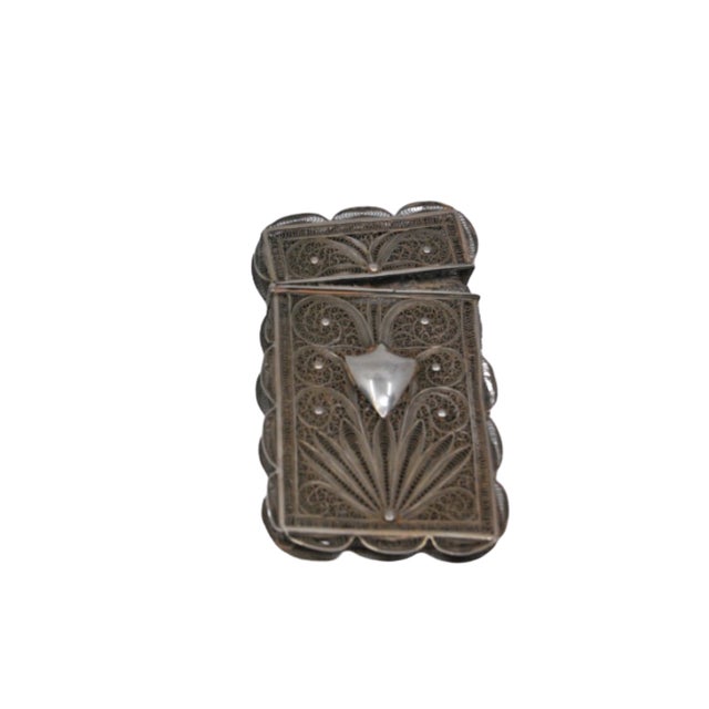Filigree Silver Cartoneira with Removable Lid For Sale - Image 5 of 7