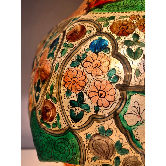 Antique Hand-Painted Vellum Bedroom Table Lamp, South Asia, 1930 For Sale - Image 11 of 17