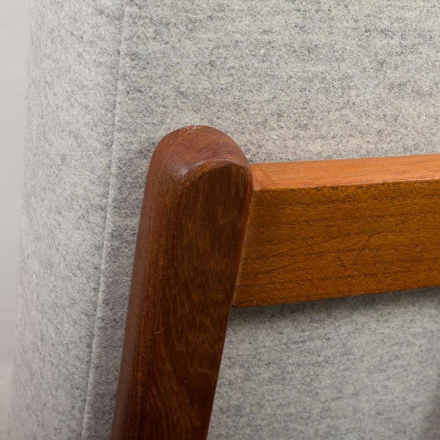 Set of Paperknife Lounge Chairs in Teak and Natural Wool Fabric, 1960s For Sale - Image 12 of 18