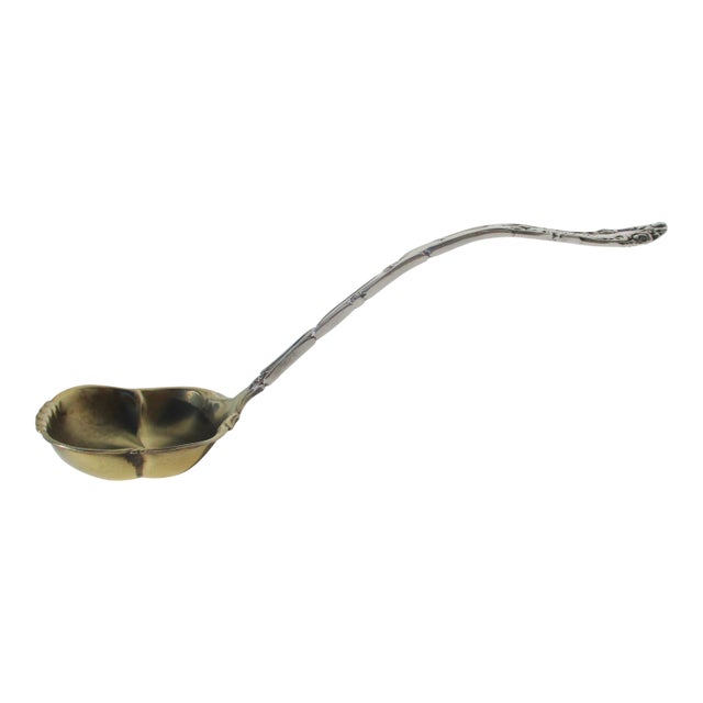 Sterling Silver Ladle With Vermeil Bow Towle Silversmiths Ca.1892 For Sale