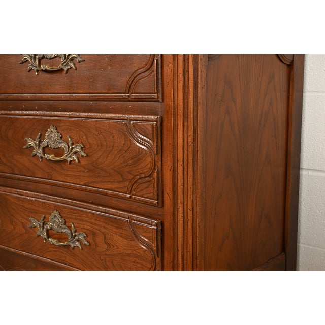 Baker Furniture French Provincial Louis XV Carved Oak Triple Dresser or Credenza For Sale - Image 12 of 18