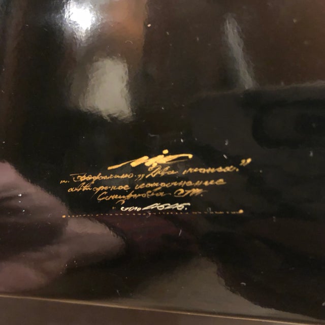 Realism Early 20th Century Hand Painted Russian Lacquer Box For Sale - Image 3 of 7
