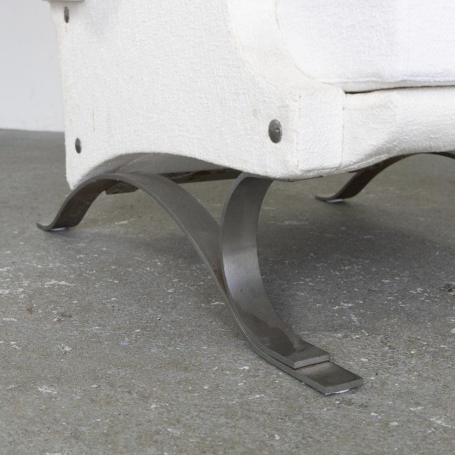Large Vintage Lounge Chair in Fabric and Metal, 1960s For Sale - Image 3 of 15