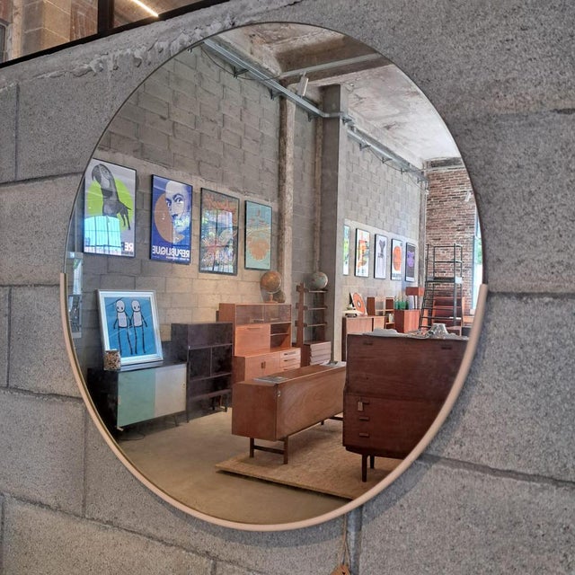 Round Mirror, Denmark, 1960s For Sale - Image 4 of 4