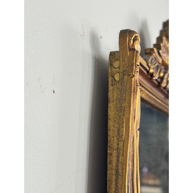 Louis XVI Style Giltwood Wall Mirror With Crest For Sale In Philadelphia - Image 6 of 9