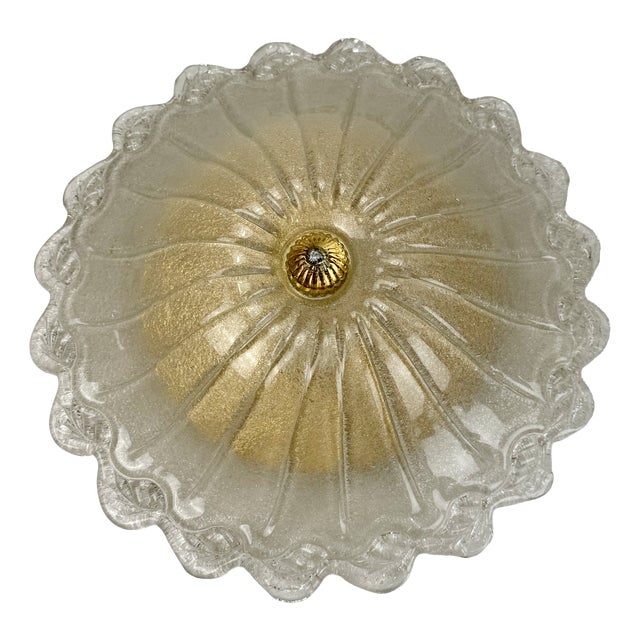 Large Vintage Murano Glass Flush Mount, 1990s For Sale