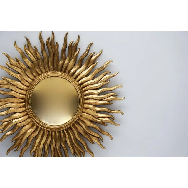 Mid-Century Modern Mid-Century Modern Sunburst Golden Wall Mirror, France, 1960s For Sale - Image 3 of 8