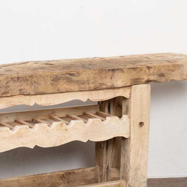 ​​​​​​​Late 19th Century French Carpenters Workbench Rustic Console With Wine Rack For Sale - Image 14 of 15