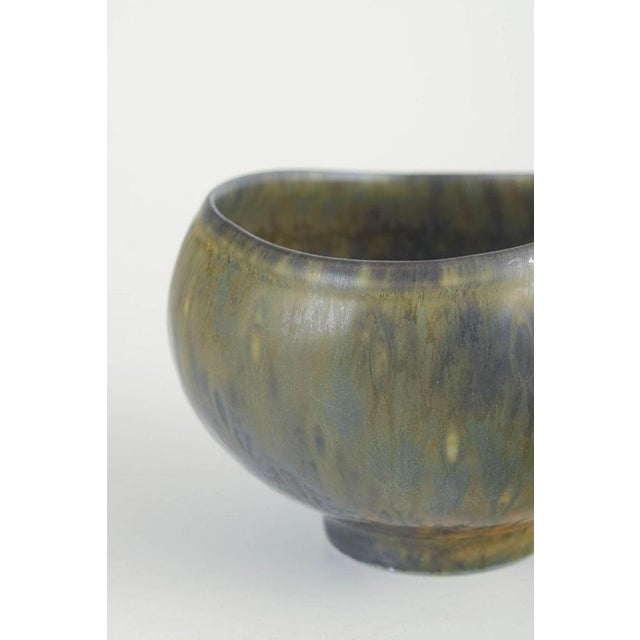Rounded Asymmetric Stoneware Bowl by Gunnar Nylund For Sale - Image 3 of 5