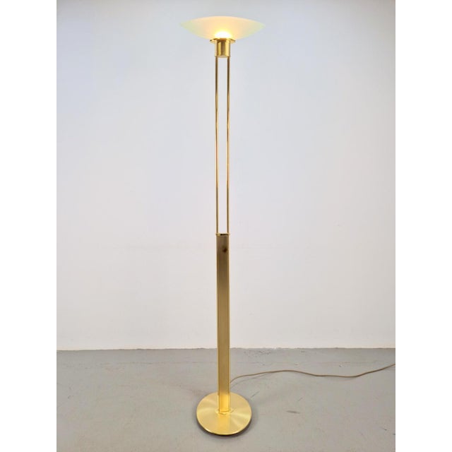 2517-1-P1 Floor Lamp in Brass and Glass from Holtkotter, 1980s For Sale - Image 4 of 13