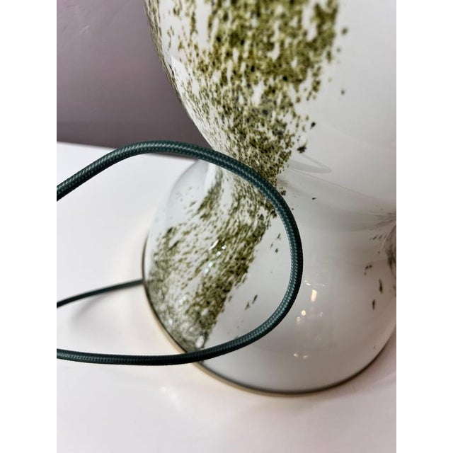 Green and White Glass Table Lamp from Doria For Sale - Image 10 of 11