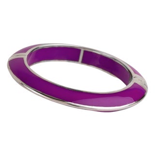 Miriam Salat Candy Violet Resin Sterling Silver Bangle For Sale