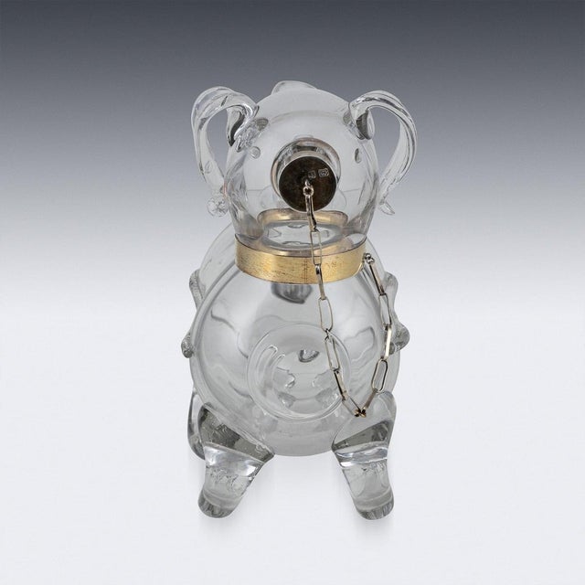 Edwardian Silver and Glass Novelty Claret Jug, 1905 For Sale - Image 10 of 15