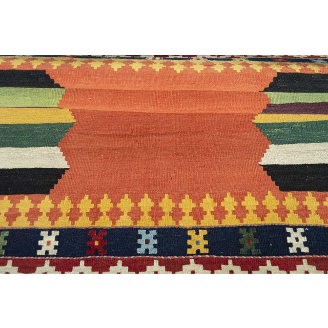 Textile Handwoven Designer Kilim Rug For Sale - Image 7 of 8