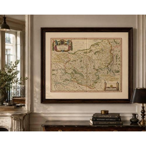 Antique Map of Berry, Bourges and Sancerre from Blaeu, France, 1642 For Sale - Image 9 of 10