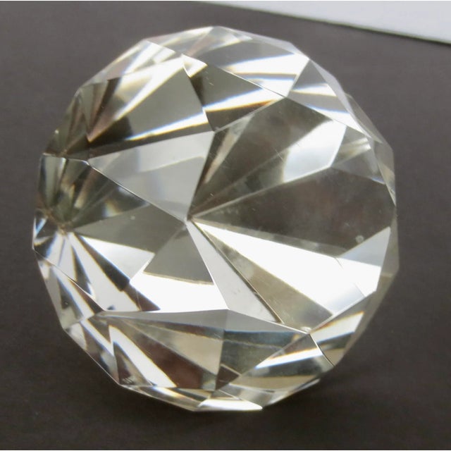 Late 20th Century Tiffany Crystal Diamond Paperweight For Sale - Image 5 of 6