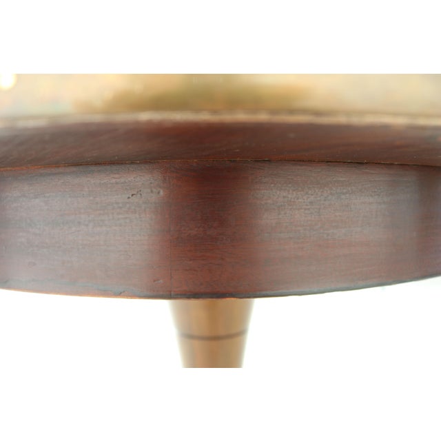 Round Ships Table in Dark Stained Wood with Brass Details by Gustavo Pulitzer-Finali, Italy, 1940s For Sale - Image 15 of 18