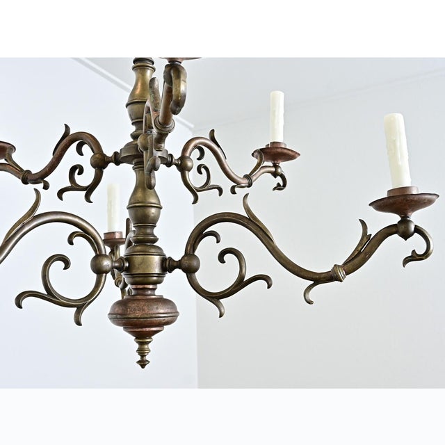 19th Century Traditional Brass Chandelier For Sale - Image 9 of 12