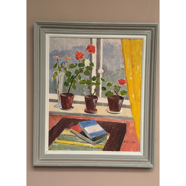 Unknown, Books and Blossoms, 1950s, Oil on Panel, Framed For Sale - Image 4 of 18