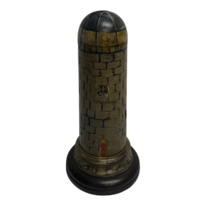 Antique 1920 English Painted Wooden Bank Lighthouse