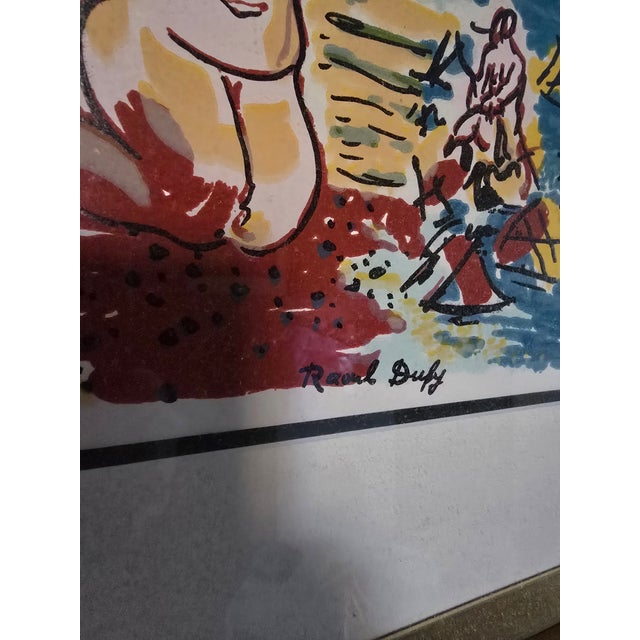 A very fine mid century modern signed Raoul Dufy style lithograph. Having marvelous colors and an extremely clean strike...