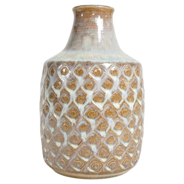 Scandinavian Modern Blue Glazed Stoneware Vase from Søholm, 1960s For Sale - Image 18 of 18