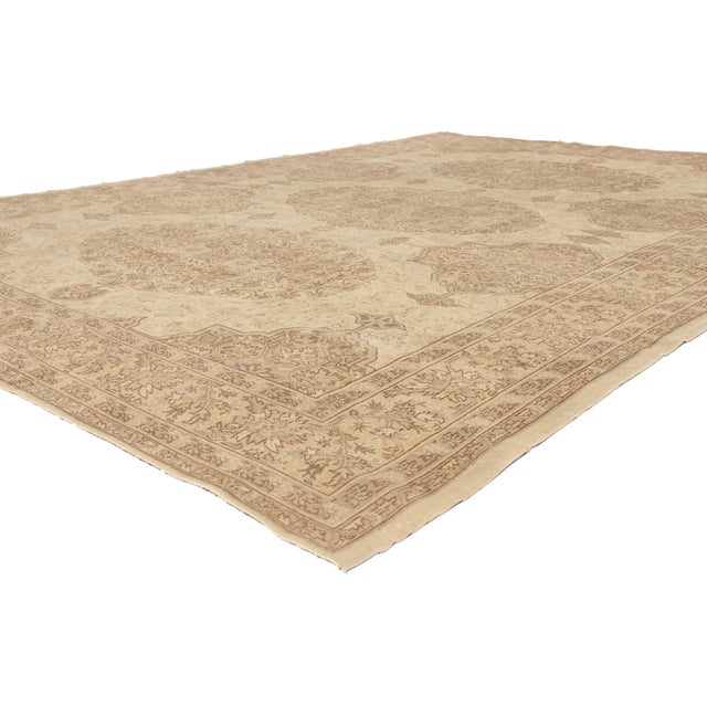 52652 Vintage Turkish Sivas Rug, 09'00 x 12'04. The Imperial Cartouche: A Vintage Turkish Masterpiece of Aristocratic...