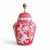 Baroque-style lamp / Decorated Sicilian ceramics / Baroque decoration on a red background Measurements without lamp shade...