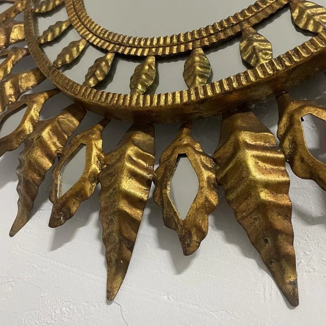 Mid-Century Modern Wrought Iron Sun Mirror, 1960 For Sale - Image 3 of 8