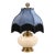 Vintage Ivory Ceramic Urn Table Lamp With Brass Base, Muted Blue Victorian Velvet Shade and Fringe For Sale