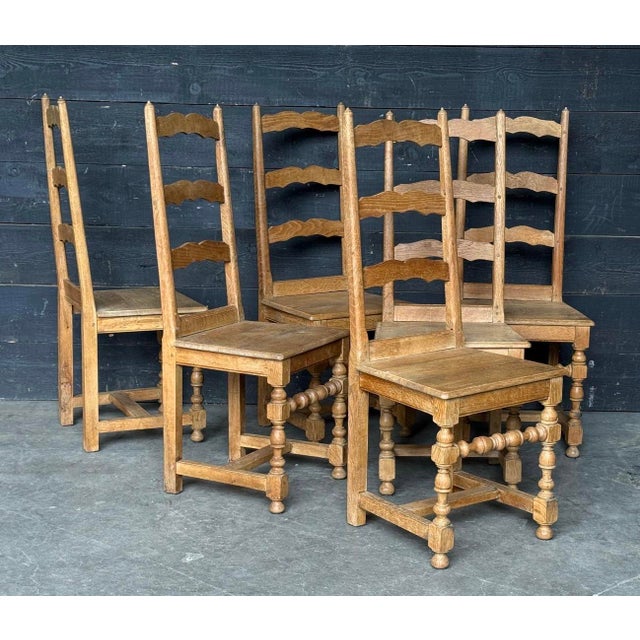 Oak Farmhouse Dining Chairs, 1920, Set of 6 For Sale - Image 6 of 9