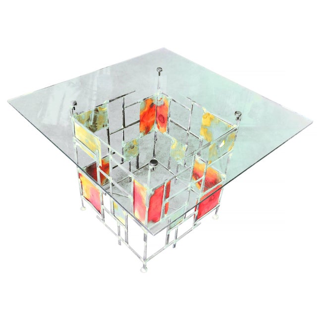 1960s Silas Seandel Style Mixed Metal Nail Brutalist Side Table For Sale - Image 5 of 9