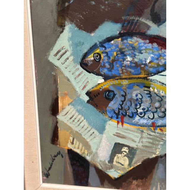 Bertil Wahlberg, Fishmonger, 1960s, Oil Painting on Canvas, Framed For Sale - Image 7 of 16