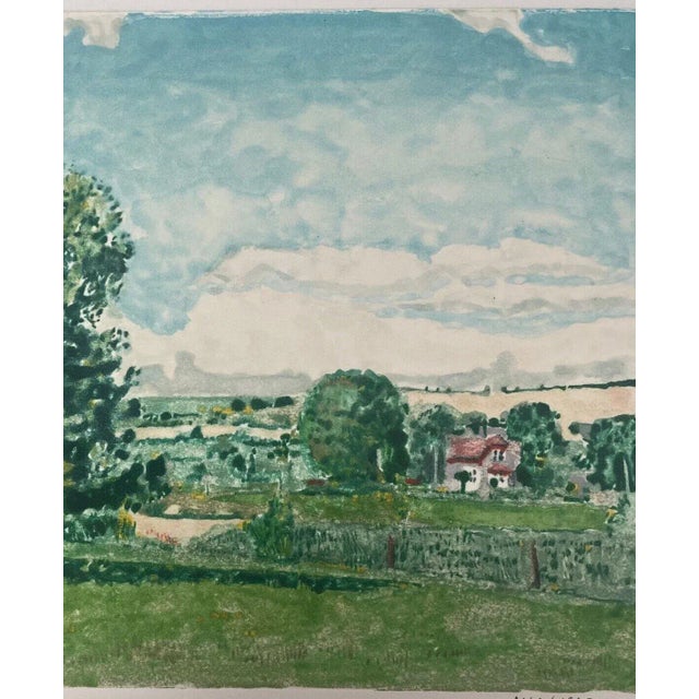 Allan Marsh Landscape Watercolor Monotype Painting - Montgomery College Phillips For Sale - Image 11 of 12