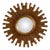 Mid-Century Gold Convex Sunburst Wall Mirror, Europe, 1960s For Sale
