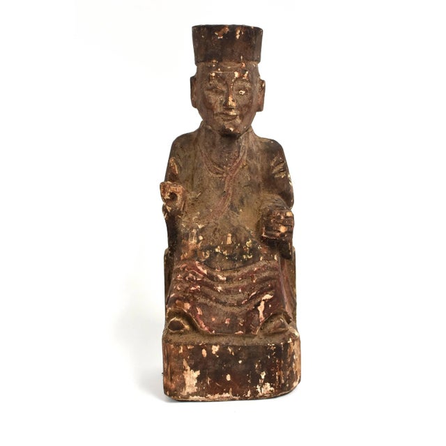 19th Century Taoist Master Wood Statue For Sale - Image 12 of 13