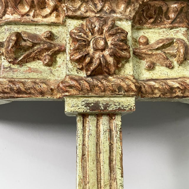 Antique Italian Consoles in Green and Yellow Wood, 1700s, Set of 2 For Sale - Image 14 of 18