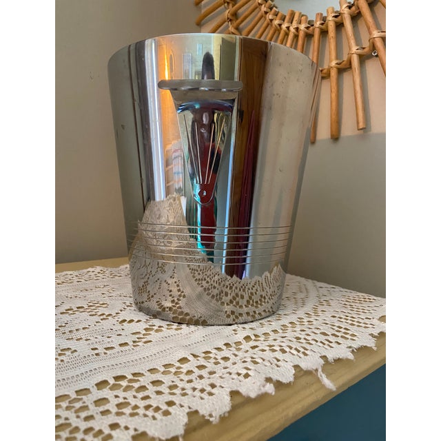 1970s Vintage French Létang Rémy Champagne Cooler – Polished Stainless Steel For Sale - Image 5 of 6
